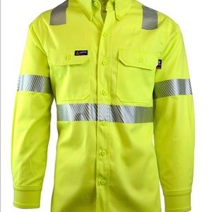 Lapco high visibility button down FR shirt